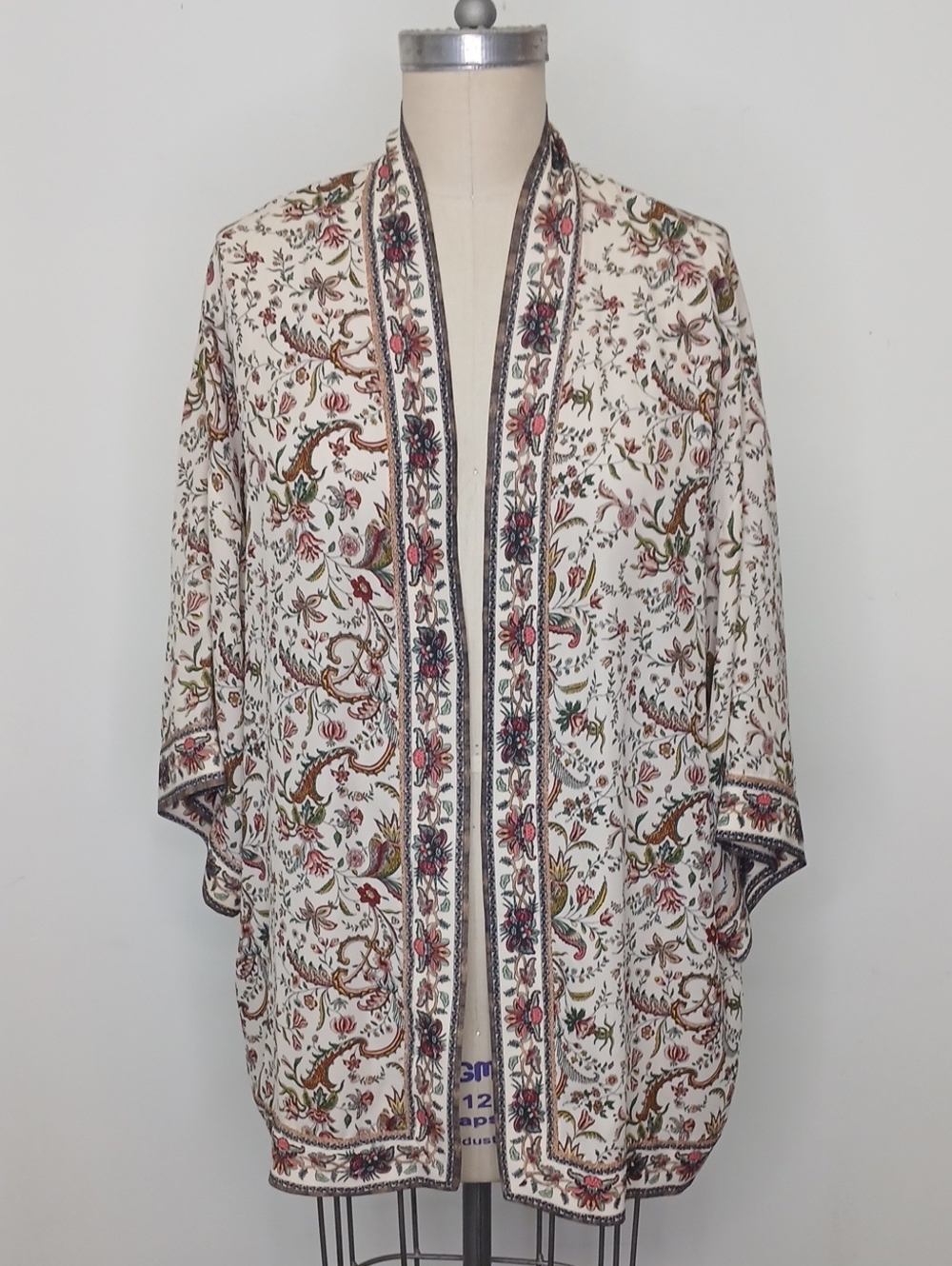 Max Studio Open Front Polyester Floral Cardigan Size M